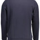 Sleek Blue Round Neck Cotton Sweatshirt