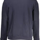 Chic Crew Neck Embroidered Blue Sweater
