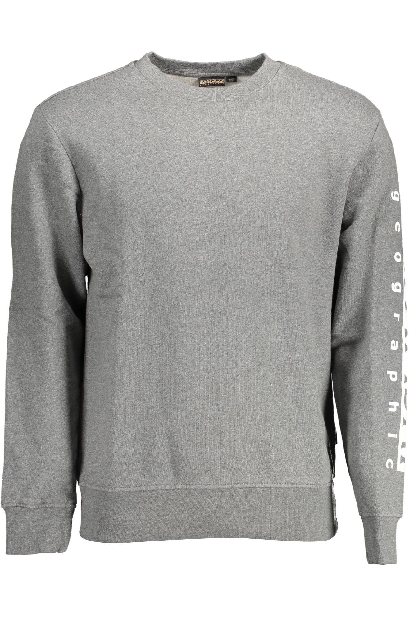 Chic Gray Long-Sleeved Sweatshirt with Logo Print