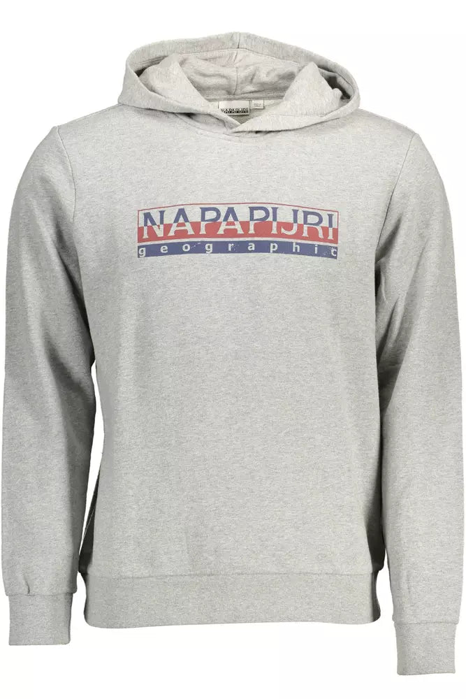 Elevated Gray Cotton Hooded Sweatshirt