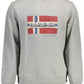 Chic Grey Cotton Sweatshirt with Iconic Print