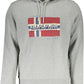 Chic Gray Hooded Sweatshirt with Logo Print