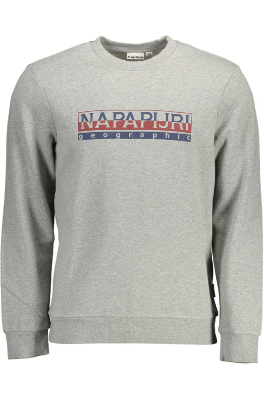 Chic Gray Printed Logo Sweatshirt