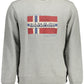 Sleek Gray Cotton Sweatshirt with Logo Print
