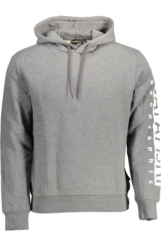 Chic Gray Long-Sleeved Hooded Sweatshirt