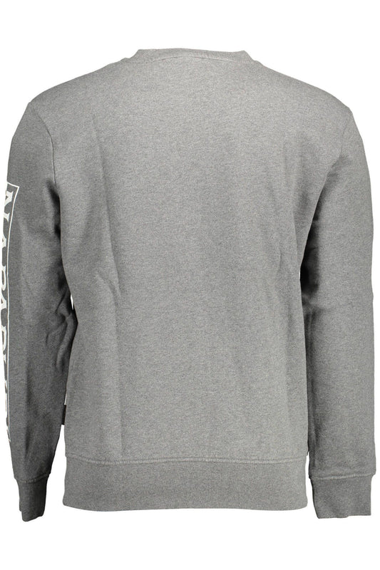 Chic Gray Long-Sleeved Sweatshirt with Logo Print