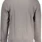 Elegant Gray Crew Neck Embroidered Sweater