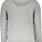 Chic Gray Hooded Sweatshirt with Logo Print