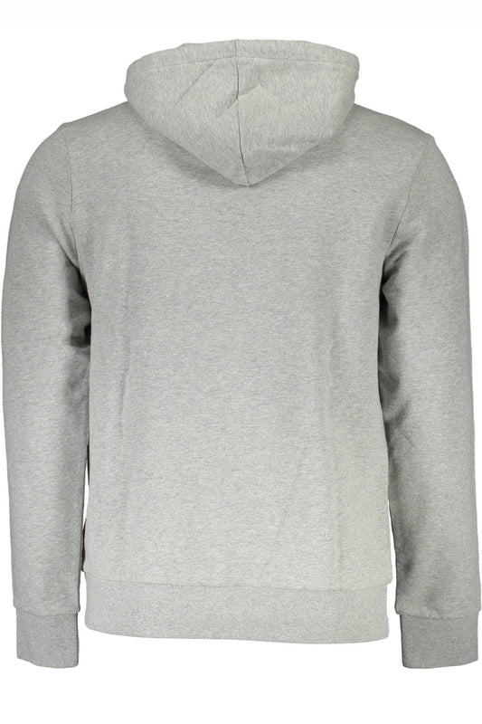 Chic Gray Hooded Sweatshirt with Logo Print