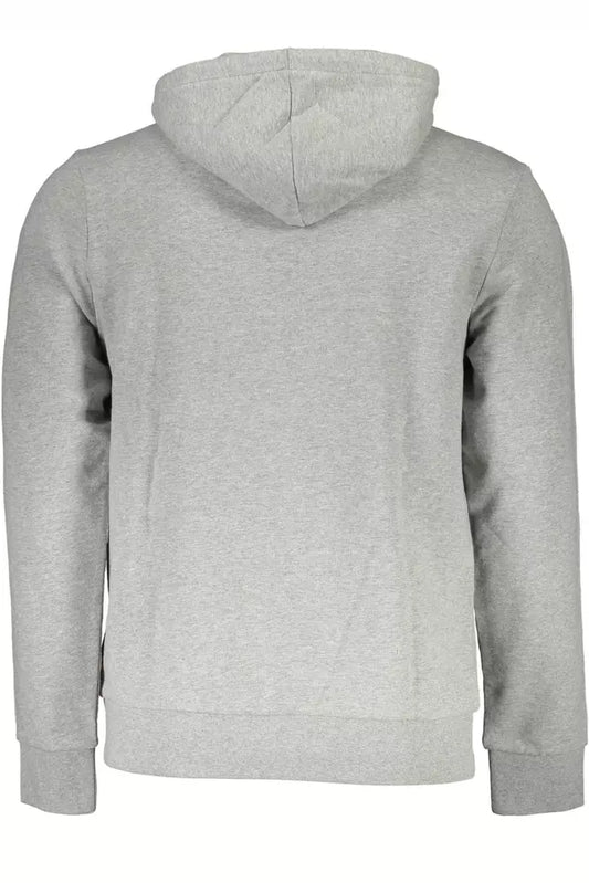 Elevated Gray Cotton Hoodie with Logo Print