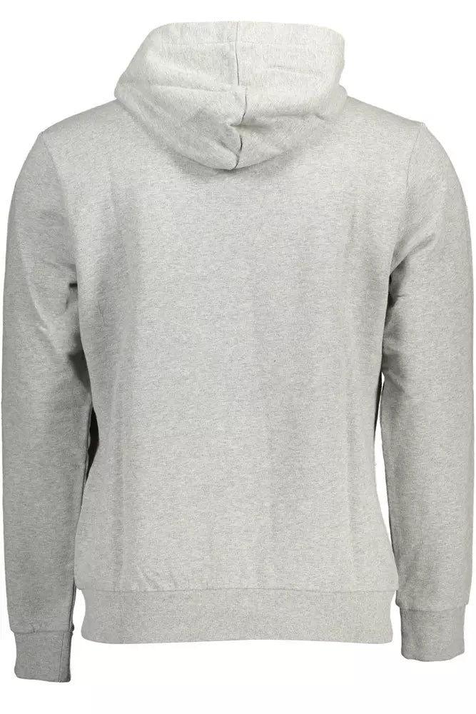 Elevated Gray Cotton Hooded Sweatshirt