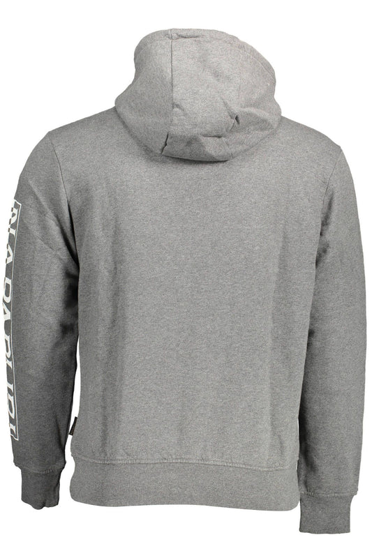 Chic Gray Long-Sleeved Hooded Sweatshirt