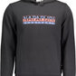 Sleek Black Hooded Cotton Sweatshirt