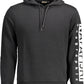 Elegant Black Cotton Hooded Sweatshirt