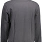 Chic Black Cotton Sweatshirt with Central Zip Pocket