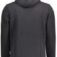 Sleek Black Hooded Cotton Sweatshirt