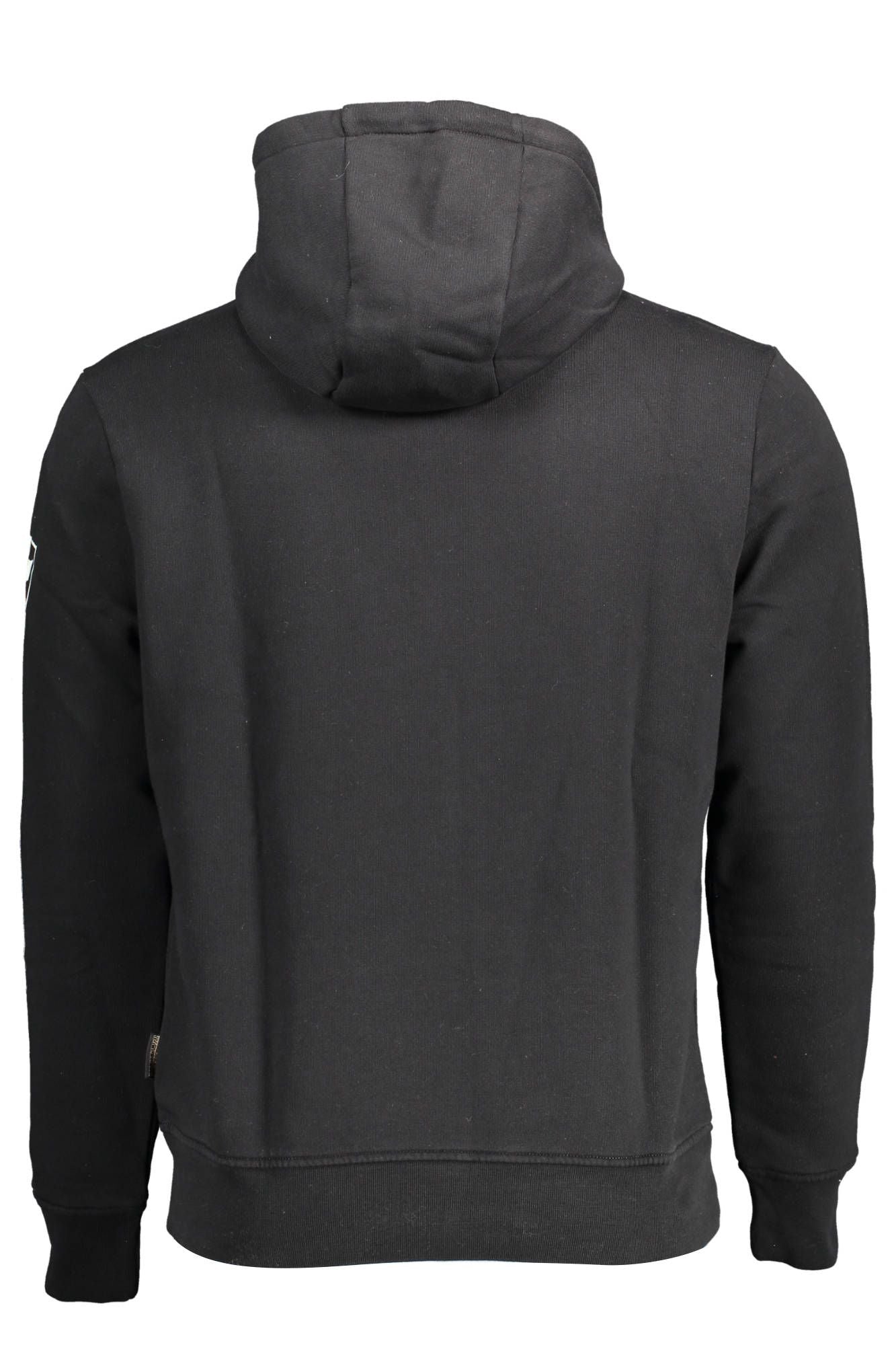 Elegant Black Cotton Hooded Sweatshirt