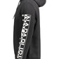Elegant Black Cotton Hooded Sweatshirt