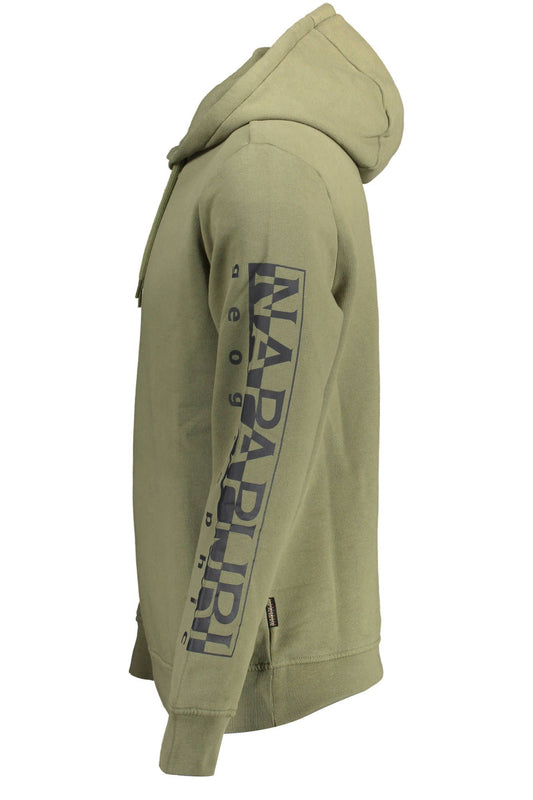 Green Hooded Sweatshirt with Logo Print