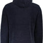 Elegant Hooded Blue Jacket with Velcro Closure