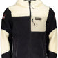 Sleek Black Polyester Hooded Jacket
