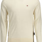 Beige Cotton Crew-Neck Embroidered Sweater