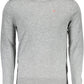 Elegant Gray Woolen Sweater with Logo