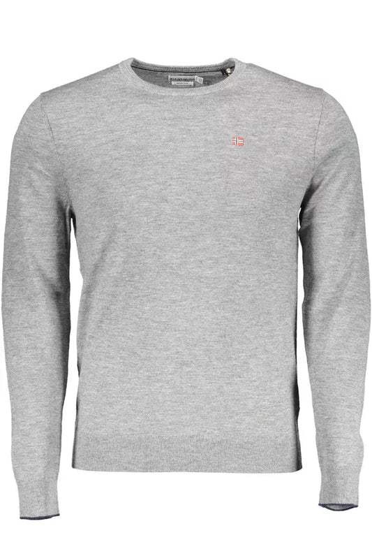 Elegant Woolen Gray Sweater for Men