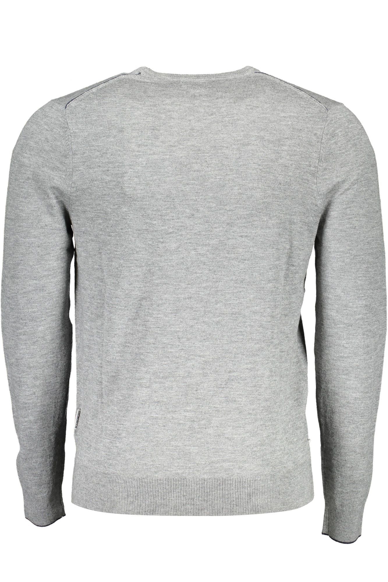 Elegant Gray Woolen Sweater with Logo