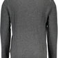 Elegant Grey Wool Sweater with Embroidered Logo