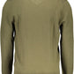 Elegant Green V-Neck Wool Sweater