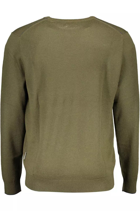 Elegant Green Woolen Sweater for Men