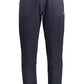 Elegant Blue Sports Trousers with Embroidery