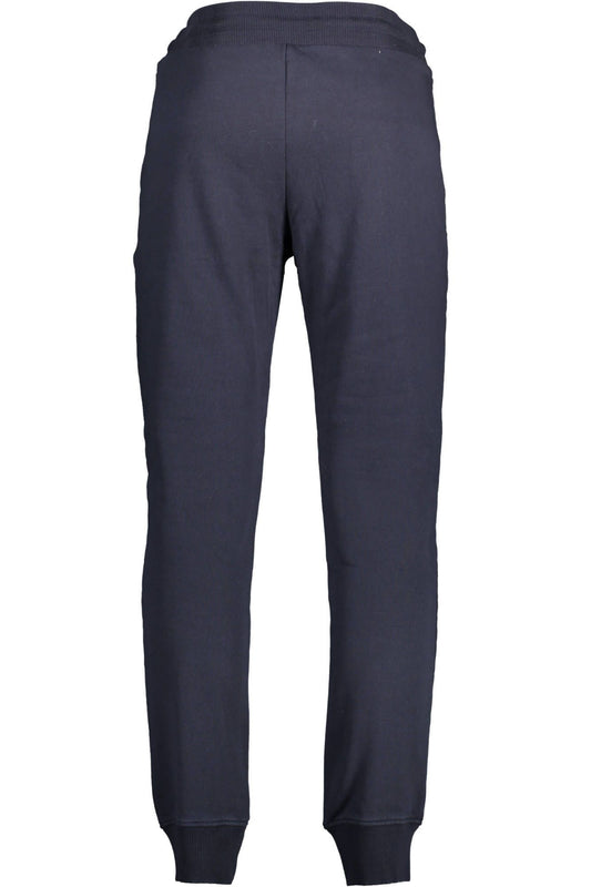 Elegant Blue Sports Trousers with Embroidery