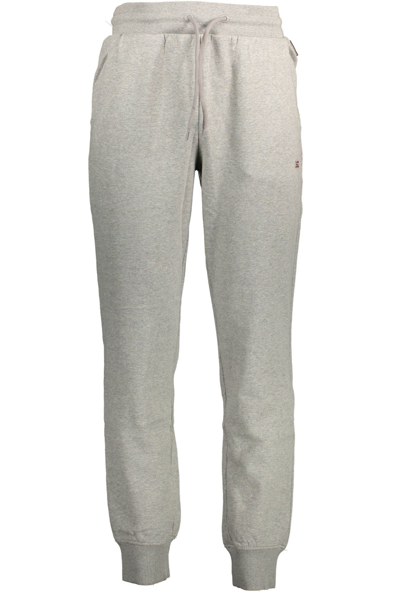 Chic Gray Sports Trousers with Embroidered Logo