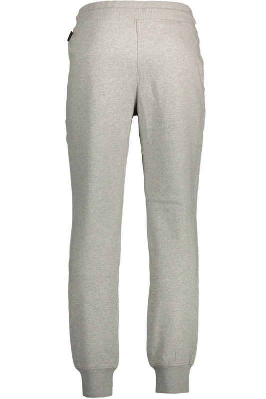 Chic Gray Sports Trousers with Embroidered Logo