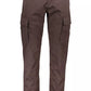 Chic Brown Cotton Stretch Trousers