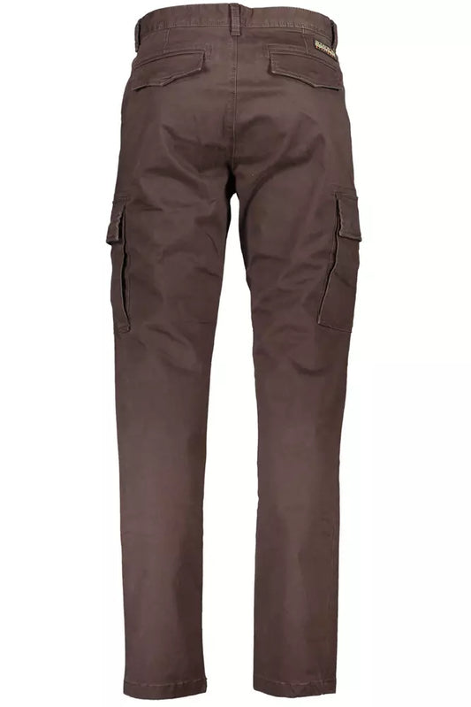 Chic Brown Cotton Stretch Trousers