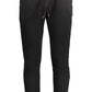 Sleek Black Sports Trousers with Embroidered Logo
