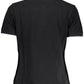 Elegant Short-Sleeved Black Polo with Embroidery