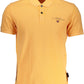 Elegant Orange Cotton Polo with Embroidery