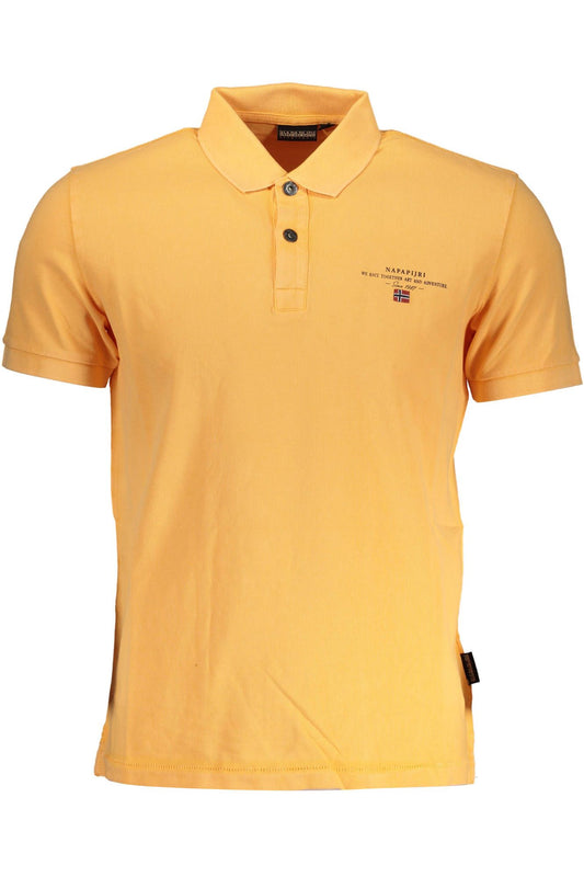 Elegant Orange Cotton Polo with Embroidery