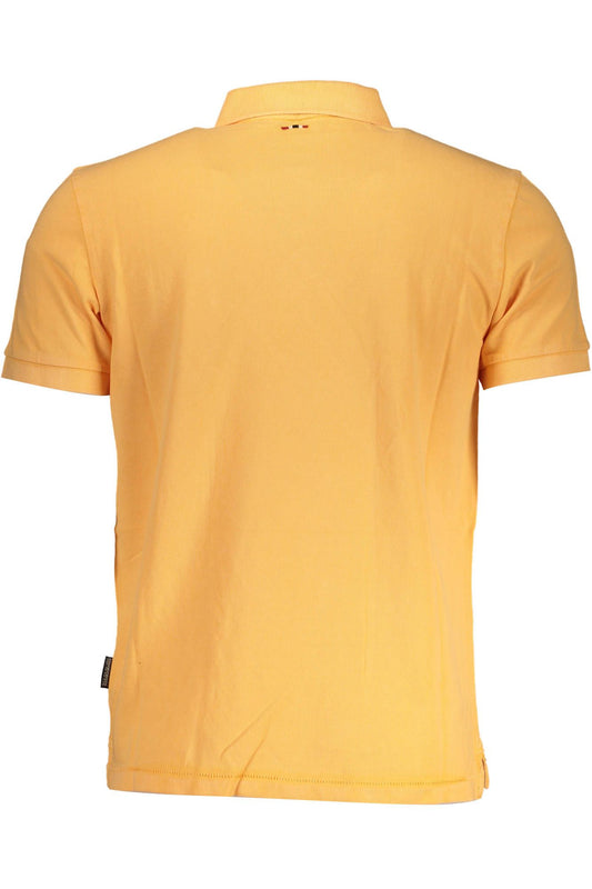 Elegant Orange Cotton Polo with Embroidery
