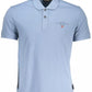 Elegant Light Blue Cotton Polo with Logo Embroidery