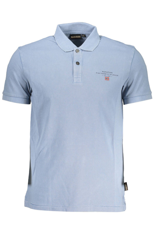 Elegant Light Blue Cotton Polo with Logo Detail