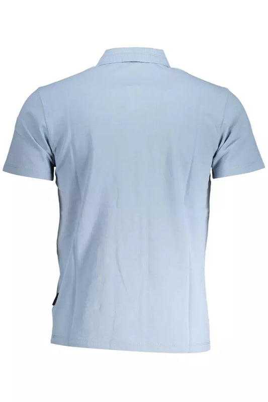 Chic Light Blue Embroidered Polo