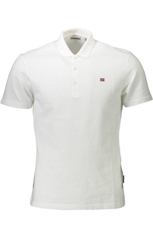 Elegant White Embroidered Polo Shirt