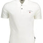 Elegant White Cotton Polo with Embroidery