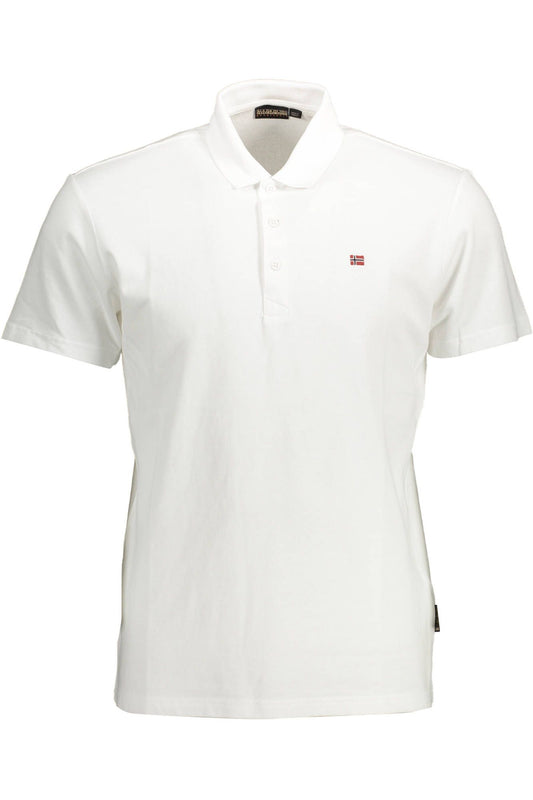 Elegant White Embroidered Polo Shirt