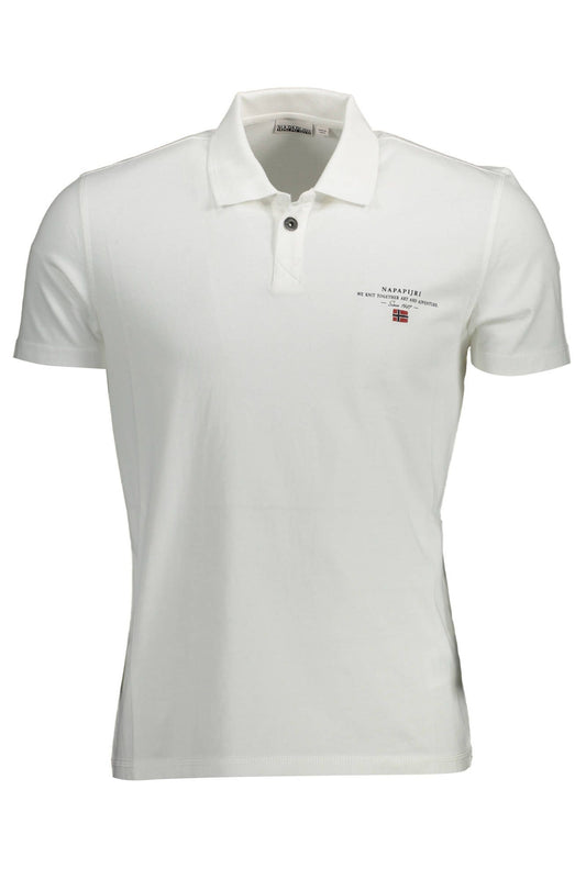 Elegant White Embroidered Polo Shirt